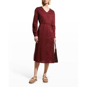 NWT Nordstrom Harshman Belinda A-Line Midi Burgundy Holiday Fall Dress Large